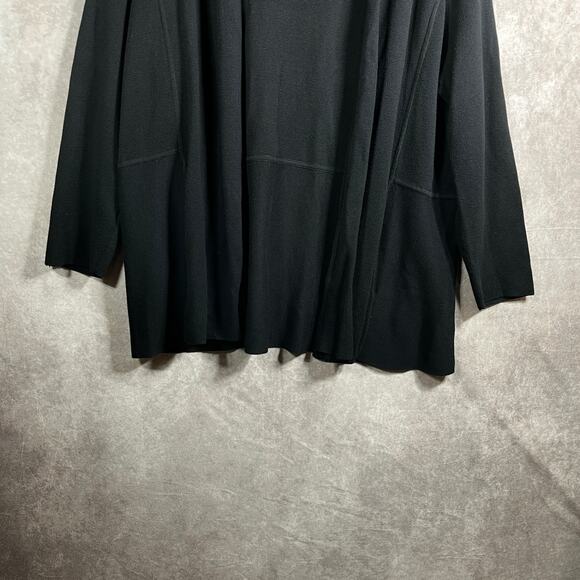 Talbots Cardigan Sweater Womens 2XP Black Knit Open Front Career Office Work - Picture 3 of 9